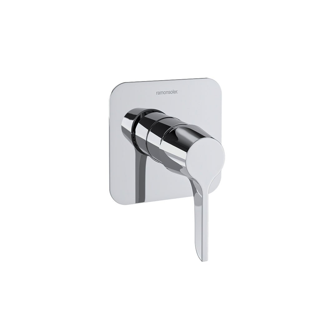 Ramon Soler - Adagio, monomando de ducha empotrado 1 vía con placa metálica, cromo - BricoandPool