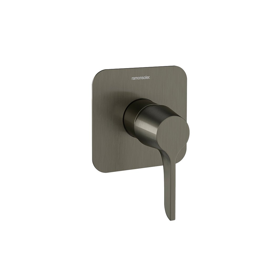 Ramon Soler - Adagio, monomando de ducha empotrado 1 vía con placa metálica, grafito - BricoandPool