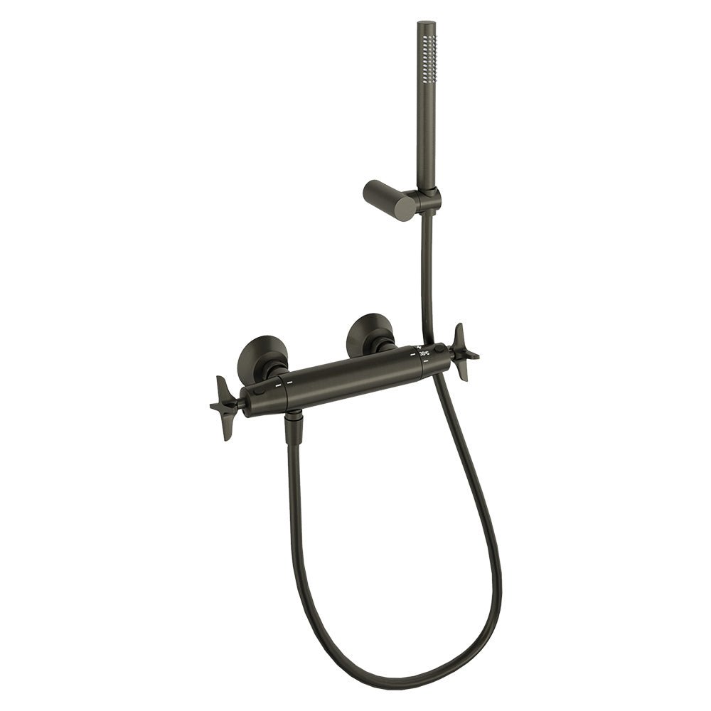 Ramon Soler - Adagio, termostático de ducha con equipo de ducha, grafito - BricoandPool