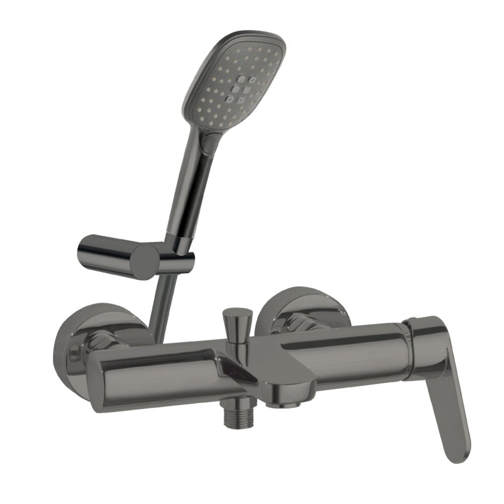 Ramon Soler - Alexia, conjunto monomando de baño - ducha con equipo de ducha, grafito - BricoandPool
