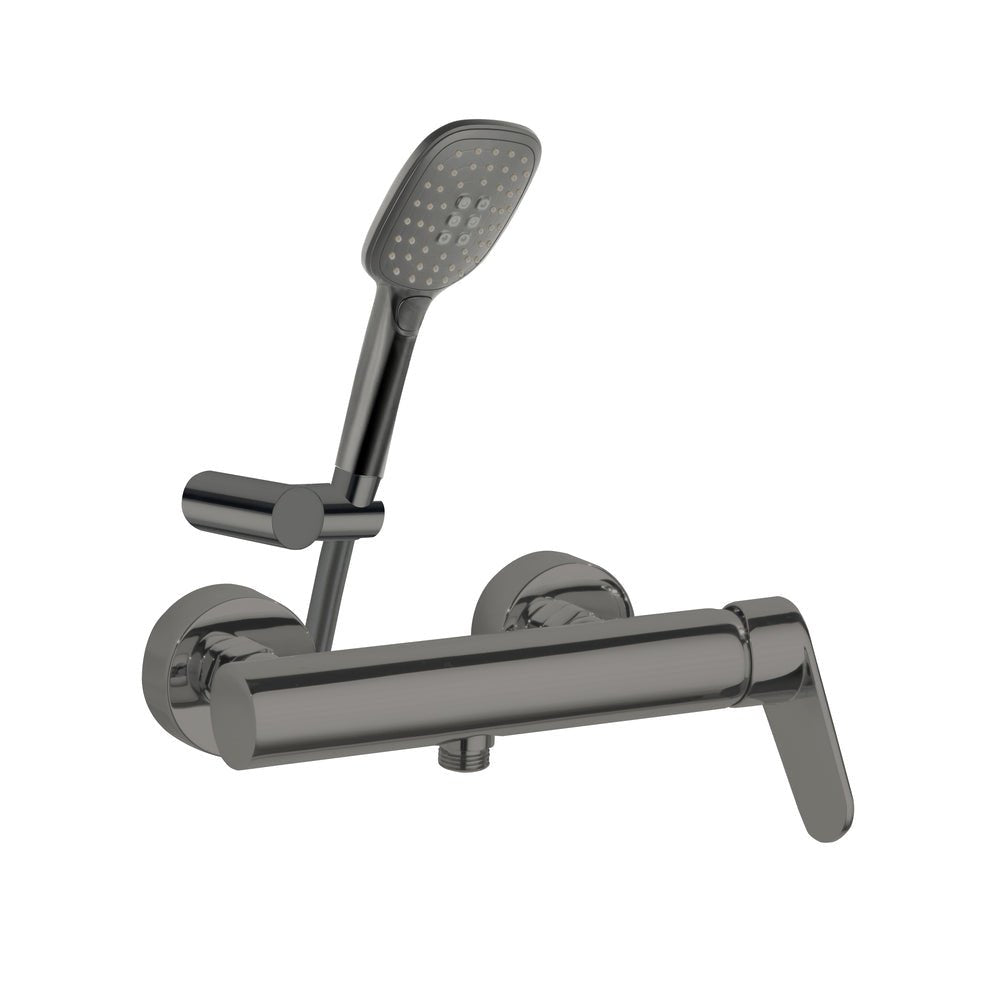 Ramon Soler - Alexia, conjunto monomando de ducha con equipo de ducha, grafito - BricoandPool