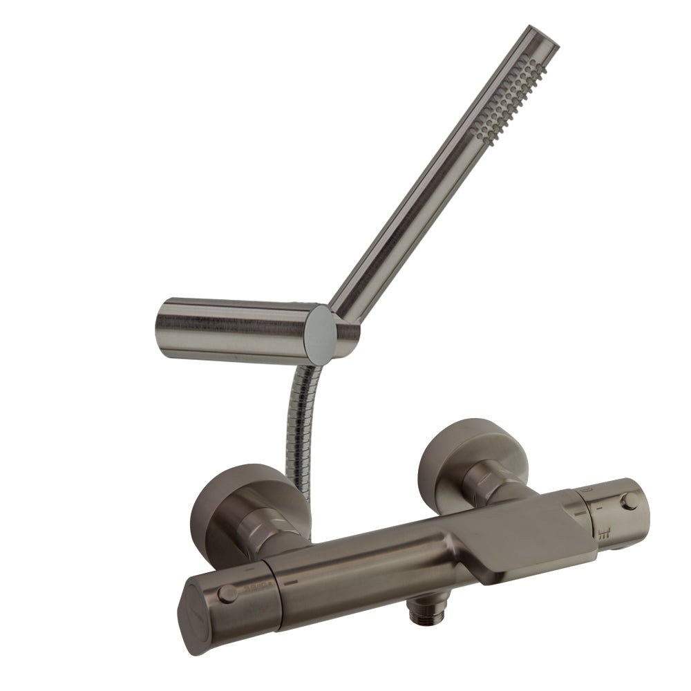 Ramon Soler - Alexia, termostático de baño - ducha salida cascada con equipo de ducha, grafito - BricoandPool