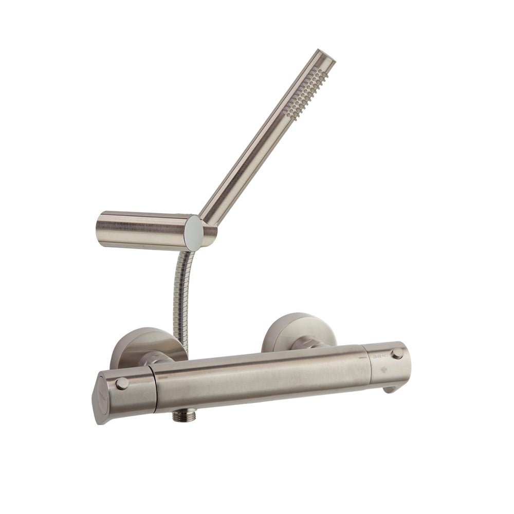 Ramon Soler - Alexia, termostático de ducha, con equipo de ducha, niquel cepillado - BricoandPool