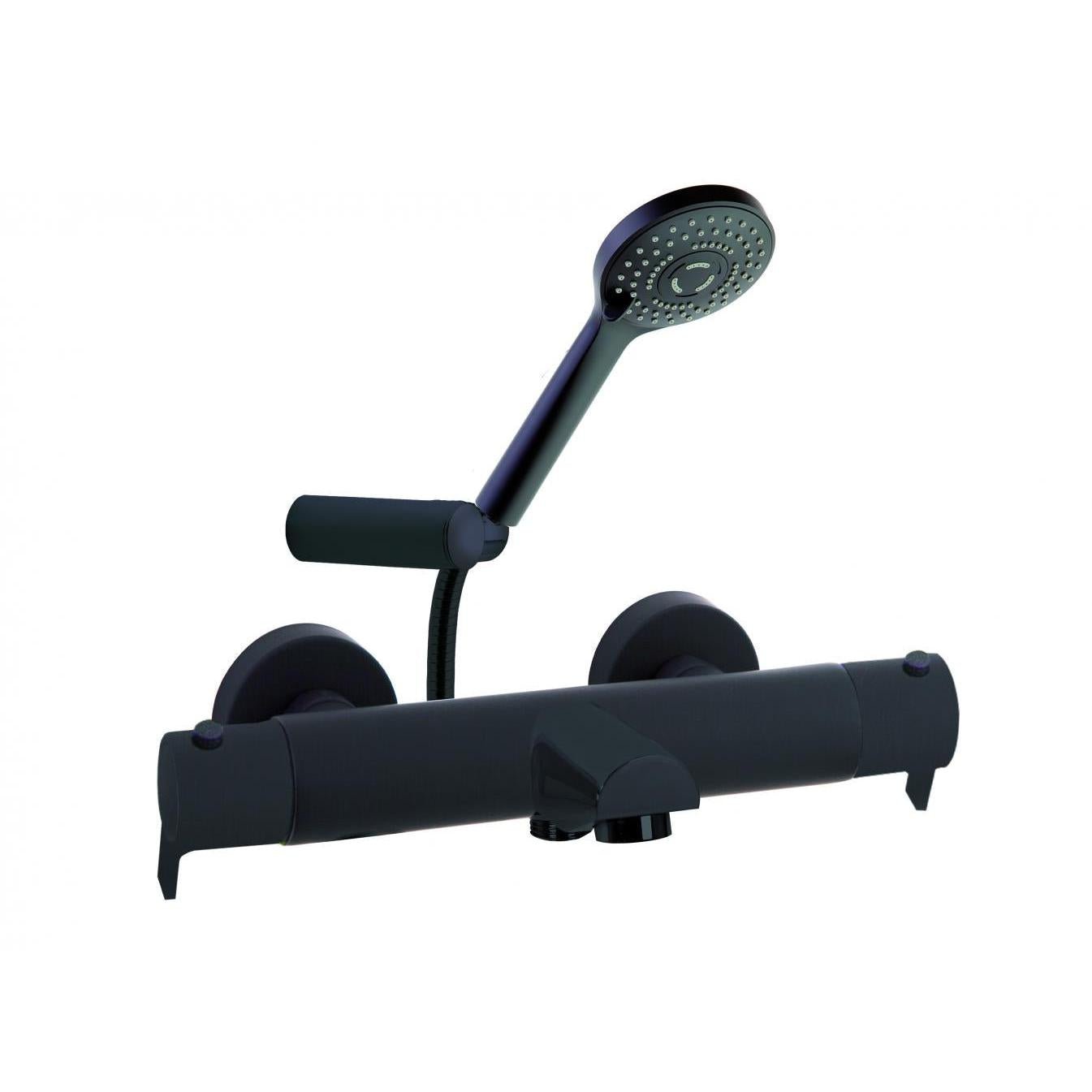 Ramon Soler - Blautherm, termostático de baño - ducha con equipo de ducha, negro mate - BricoandPool