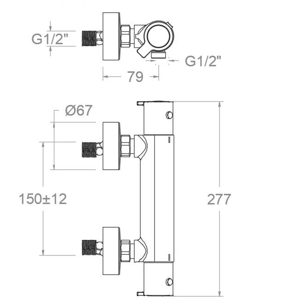 Ramon Soler - Blautherm, termostático de ducha sin equipo de ducha, cromo - BricoandPool