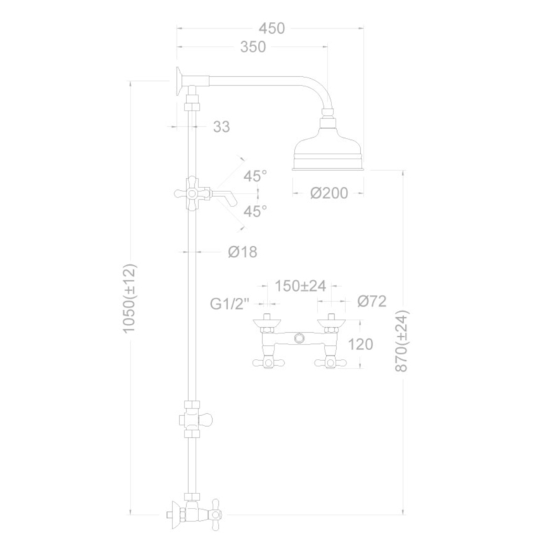 Ramon Soler - Columna bimando de ducha Gaudí cromo - BricoandPool