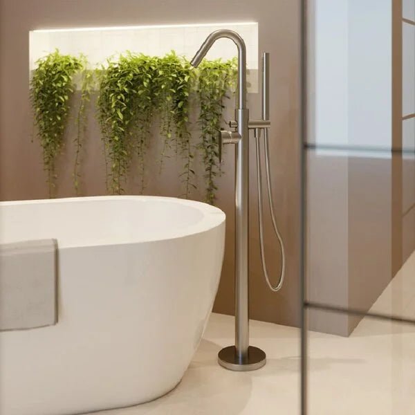 Ramon Soler - Columna monomando de bañera Alexia níquel cepillado - BricoandPool