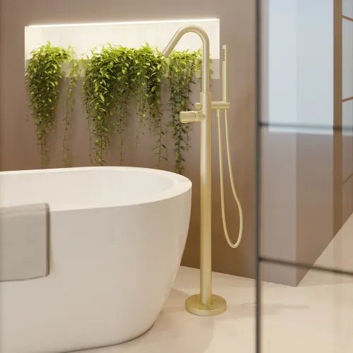 Ramon Soler - Columna monomando de bañera Tzar oro cepillado - BricoandPool