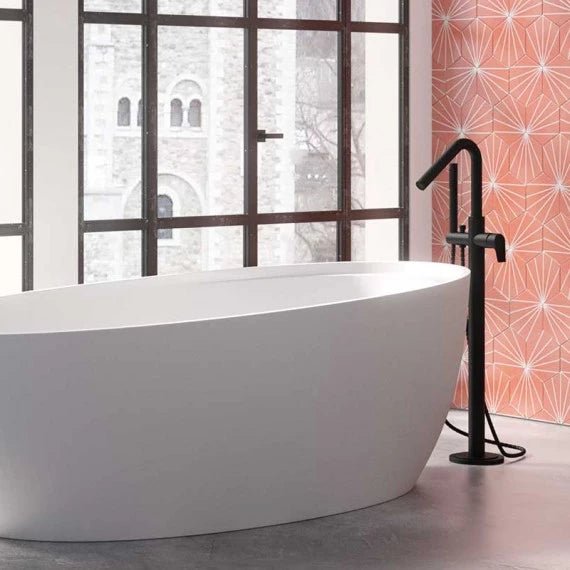 Ramon Soler - Columna monomando de bañera Urban Chic negro mate - BricoandPool