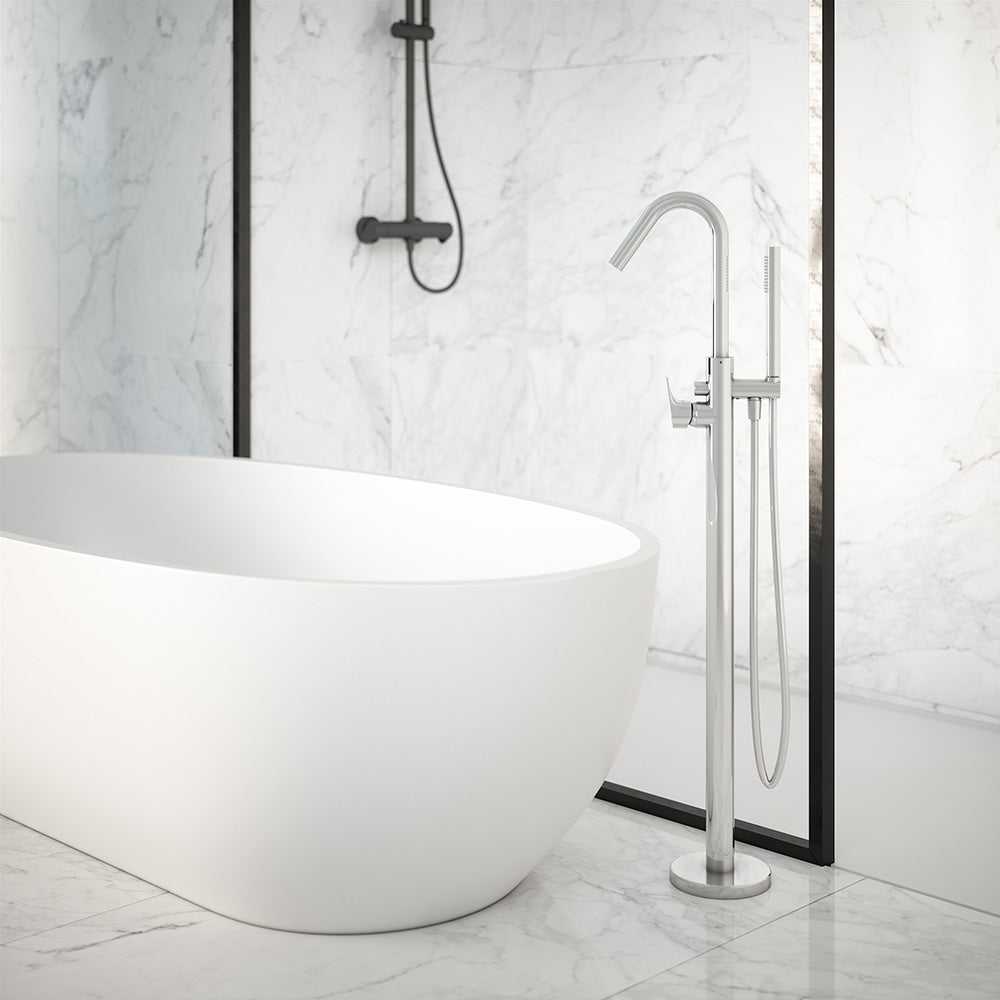 Ramon Soler - Columna monomando de bañera Urban Chic níquel cepillado - BricoandPool