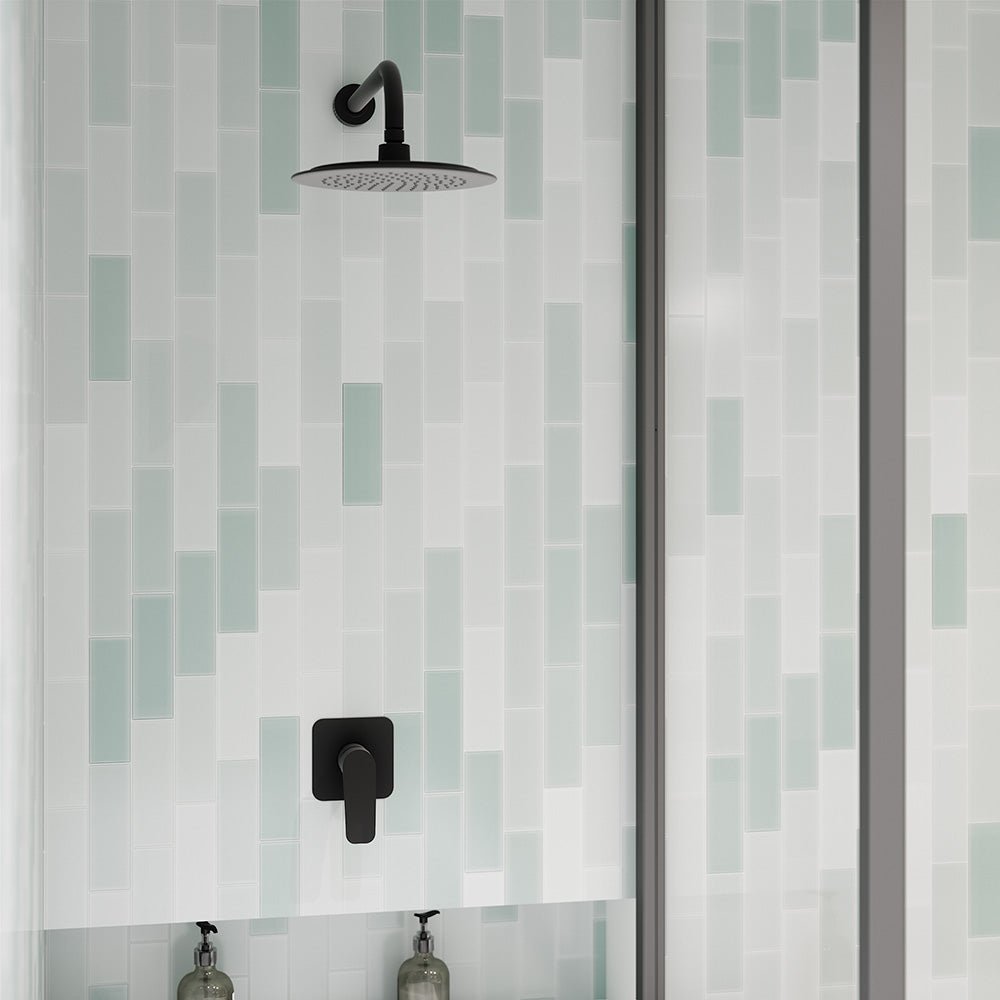 Ramon Soler - Conjunto de ducha empotrado monomando 1 vía New Fly negro mate - BricoandPool