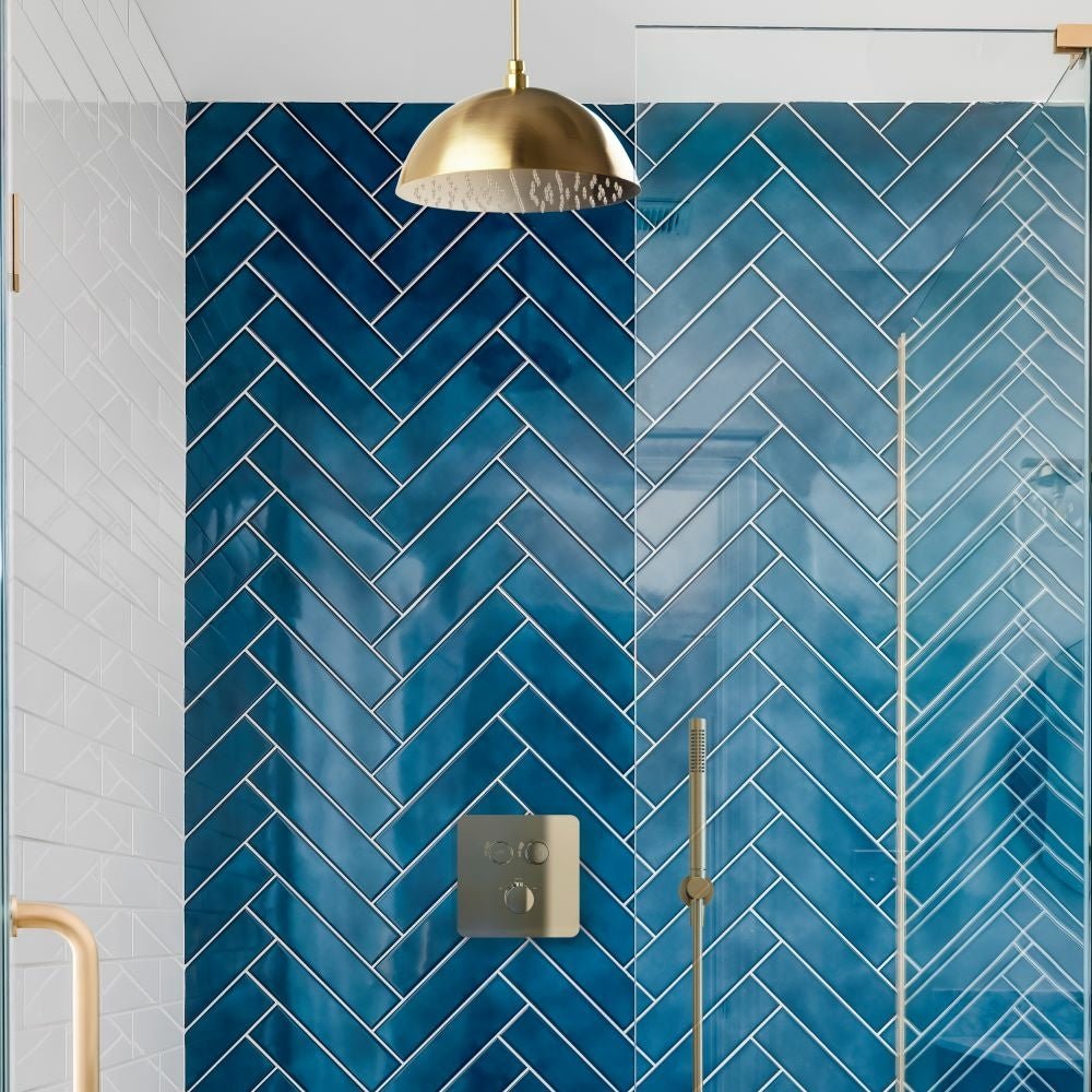 Ramon Soler - Conjunto de ducha empotrado termostático 2 vías RS Smart oro cepillado - BricoandPool