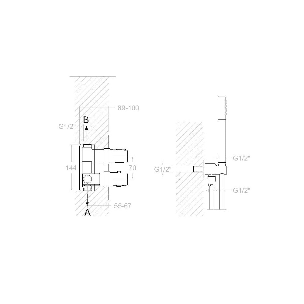 Ramon Soler - Conjunto de ducha empotrado termostático Tzar con sistema HotBlock cromo - BricoandPool