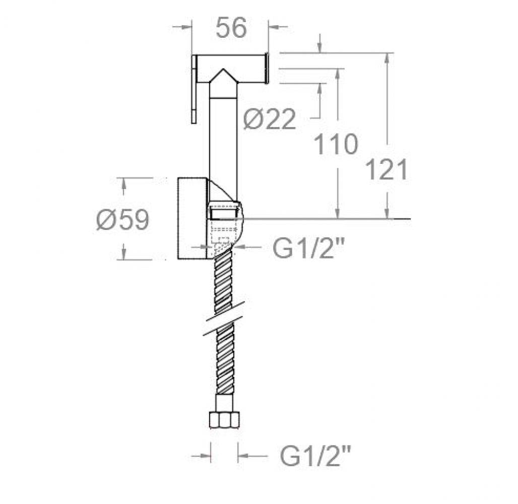 Ramon Soler - Conjunto WC sin llave de paso cromo - BricoandPool