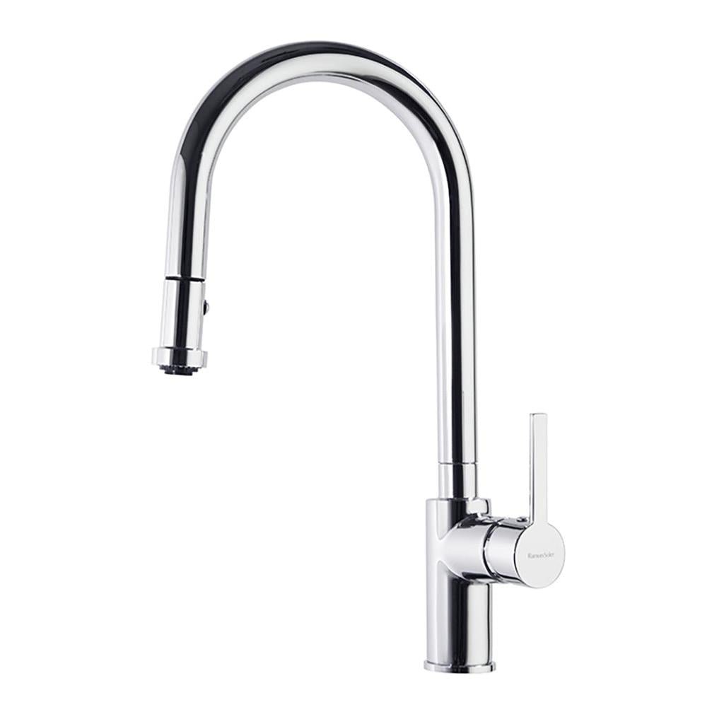 Ramon Soler - Drako, monomando de fregadero caño alto metálico 2 jets extraible, cromo - BricoandPool