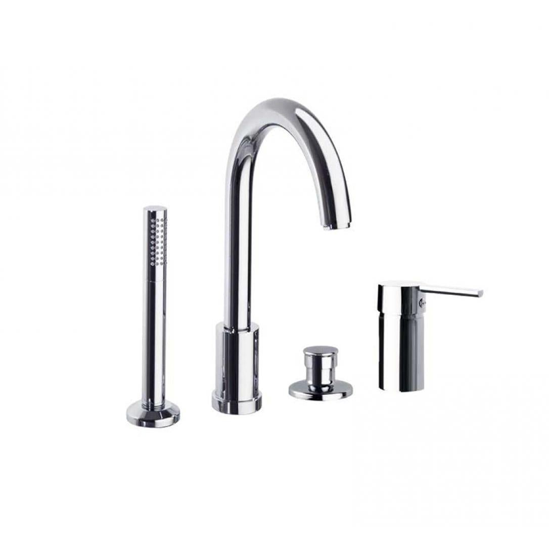 Ramon Soler - Drako, monomando de repisa de baño - ducha con equipo de ducha, cromo - BricoandPool