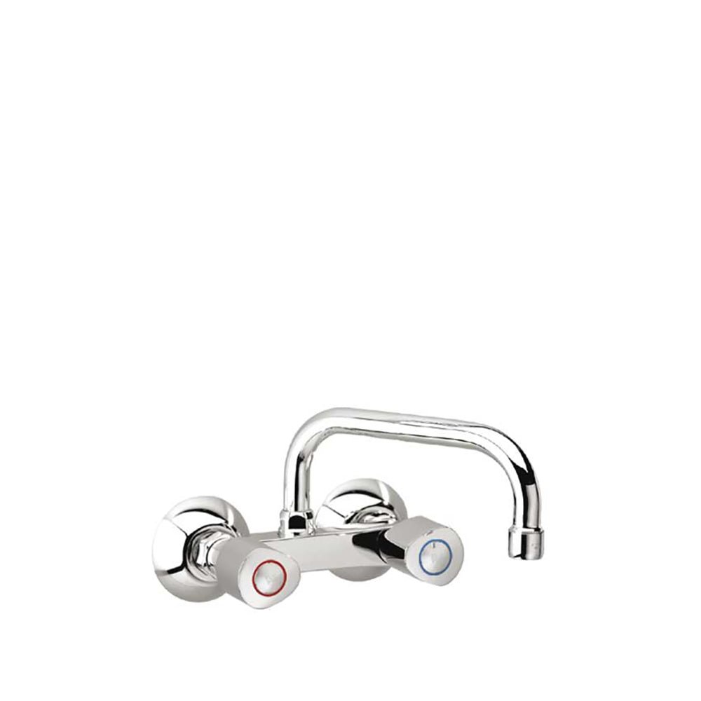 Ramon Soler - Eco, bimando de fregadero mural con caño superior giratorio, cromo - BricoandPool