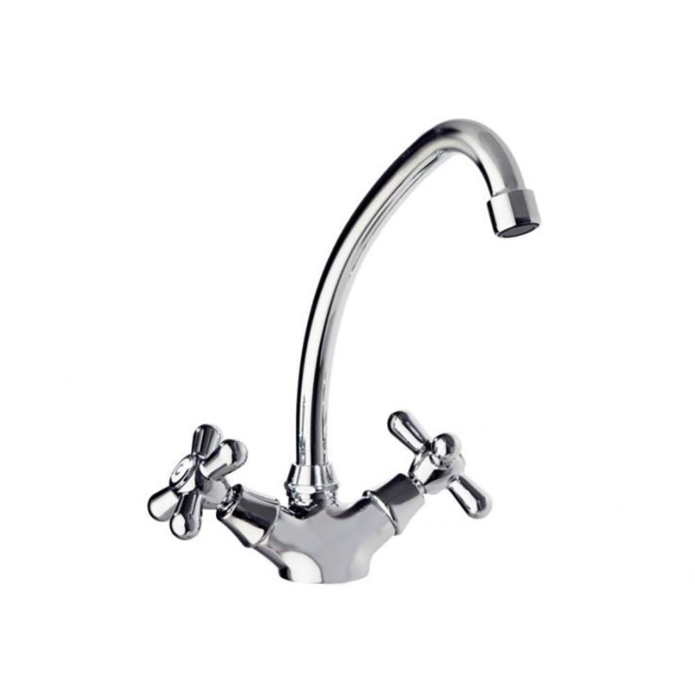 Ramon Soler - Gaudí, bimando de fregadero con caño giratorio altura L, cromo - BricoandPool