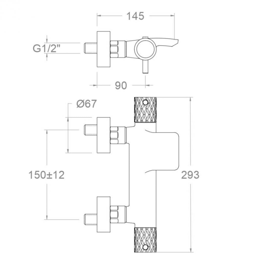 Ramon Soler - Grifo de bañera termostático Odisea Joya oro cepillado - BricoandPool