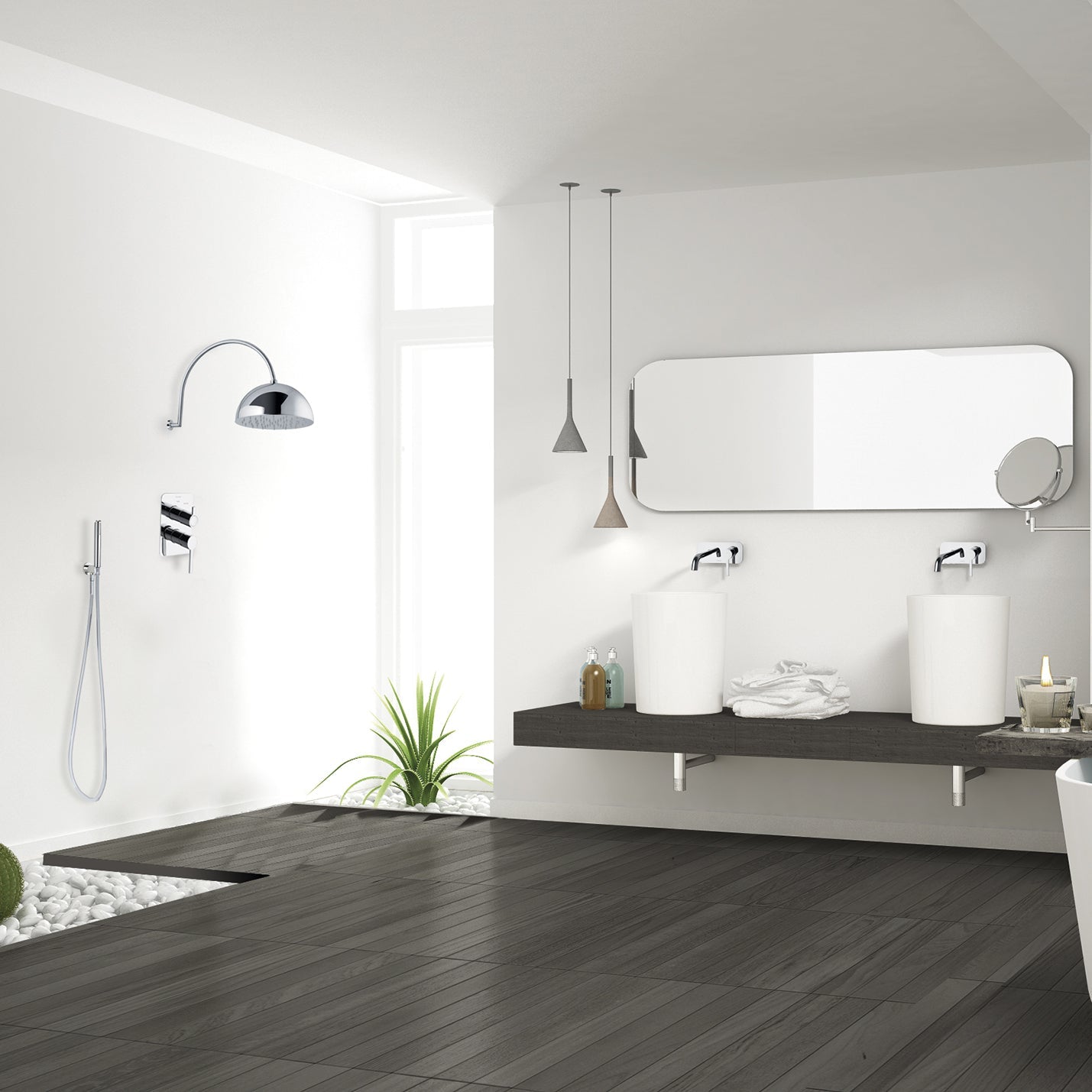 Ramon Soler - Grifo de baño - ducha empotrado monomando 2 vías Drako cromo - BricoandPool