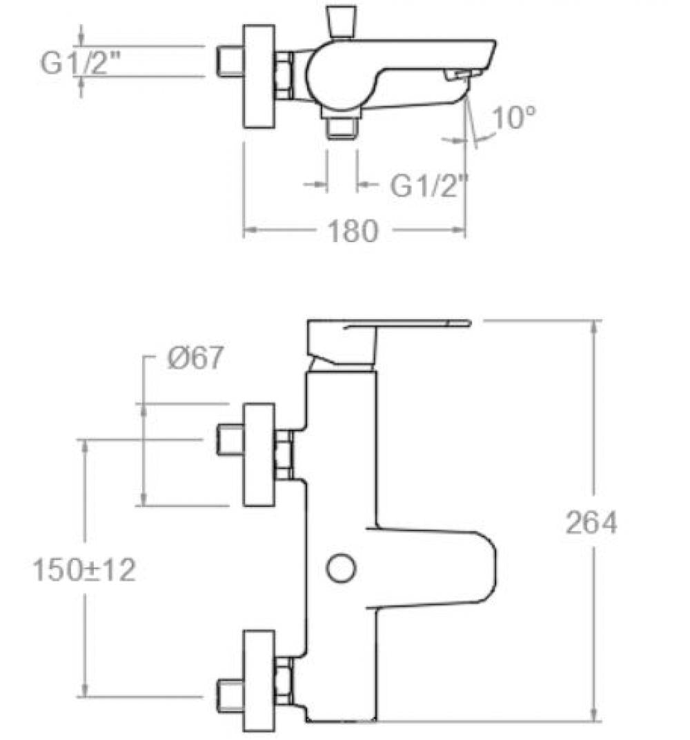 Ramon Soler - Grifo de baño - ducha monomando Alexia oro cepillado - BricoandPool