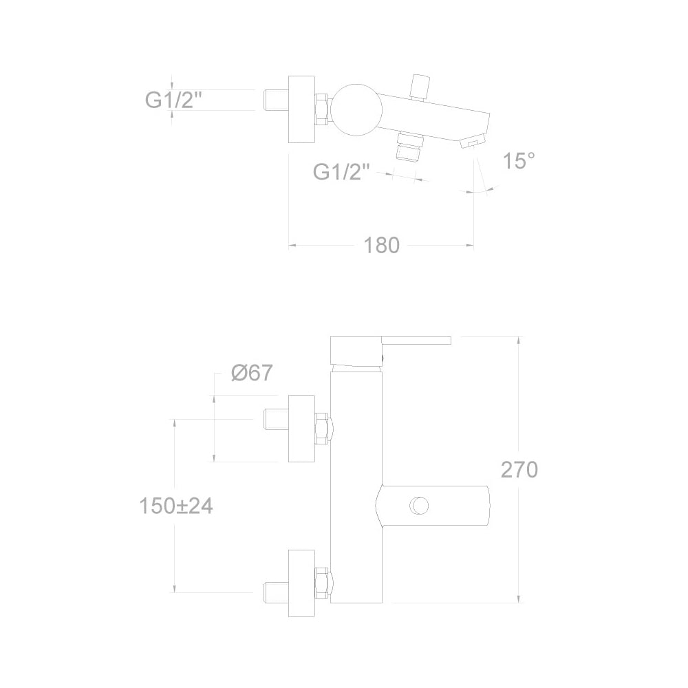 Ramon Soler - Grifo de baño - ducha monomando Drako con equipo de ducha cromo - BricoandPool