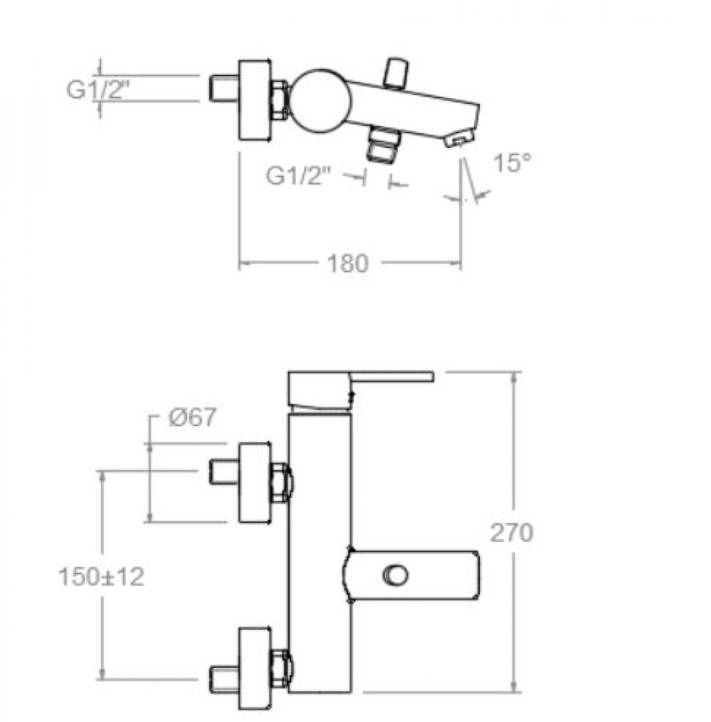 Ramon Soler - Grifo de baño - ducha monomando Drako cromo - BricoandPool