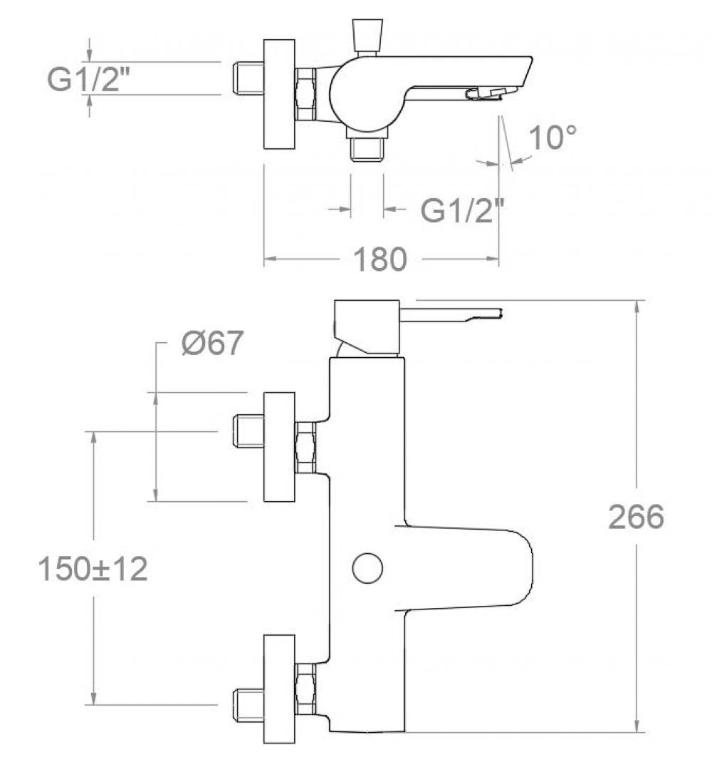 Ramon Soler - Grifo de baño - ducha monomando Odisea cobre cepillado - BricoandPool