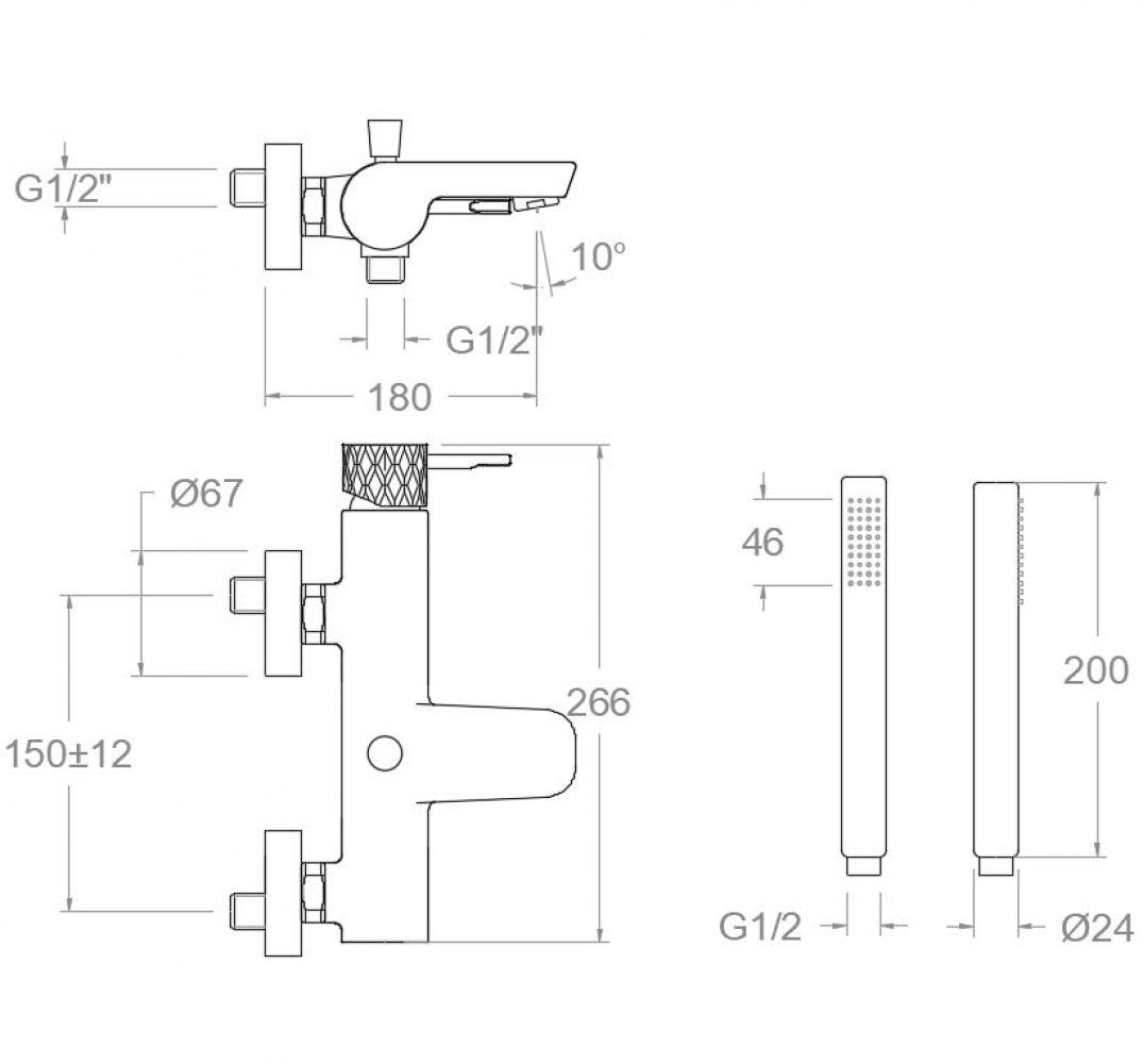 Ramon Soler - Grifo de baño - ducha monomando Odisea Joya cromo - BricoandPool