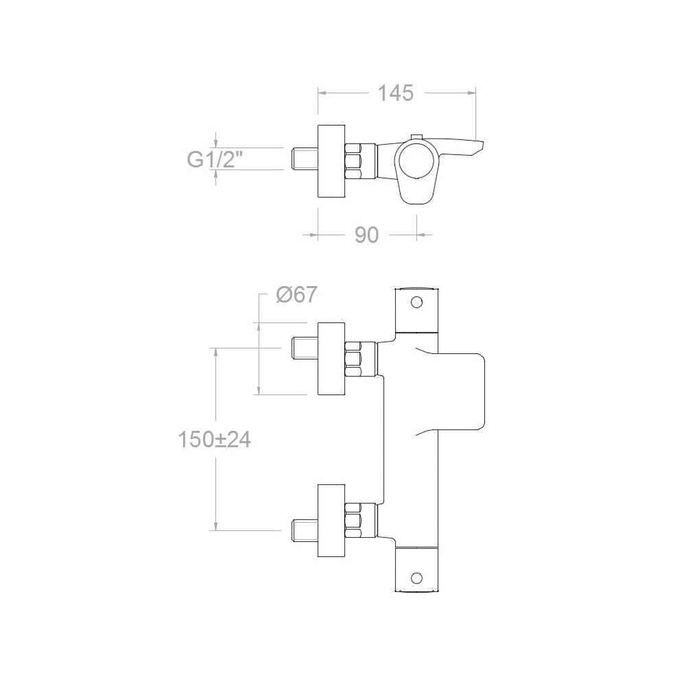 Ramon Soler - Grifo de baño - ducha termostático Alexia con salida cascada oro cepillado - BricoandPool