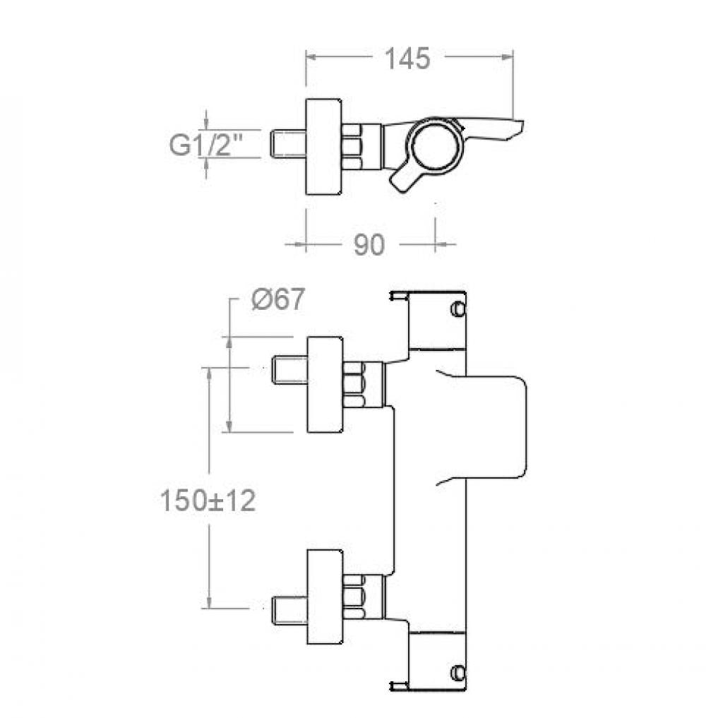 Ramon Soler - Grifo de baño - ducha termostático Blautherm con cascada cromo - BricoandPool