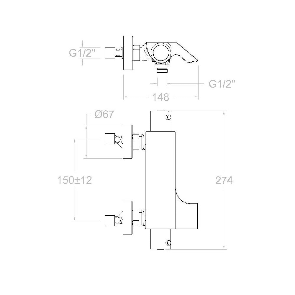 Ramon Soler - Grifo de baño - ducha termostático Urban Chic con equipo de ducha, salida cascada, inversor integrado y repisa de vidrio cromo - BricoandPool