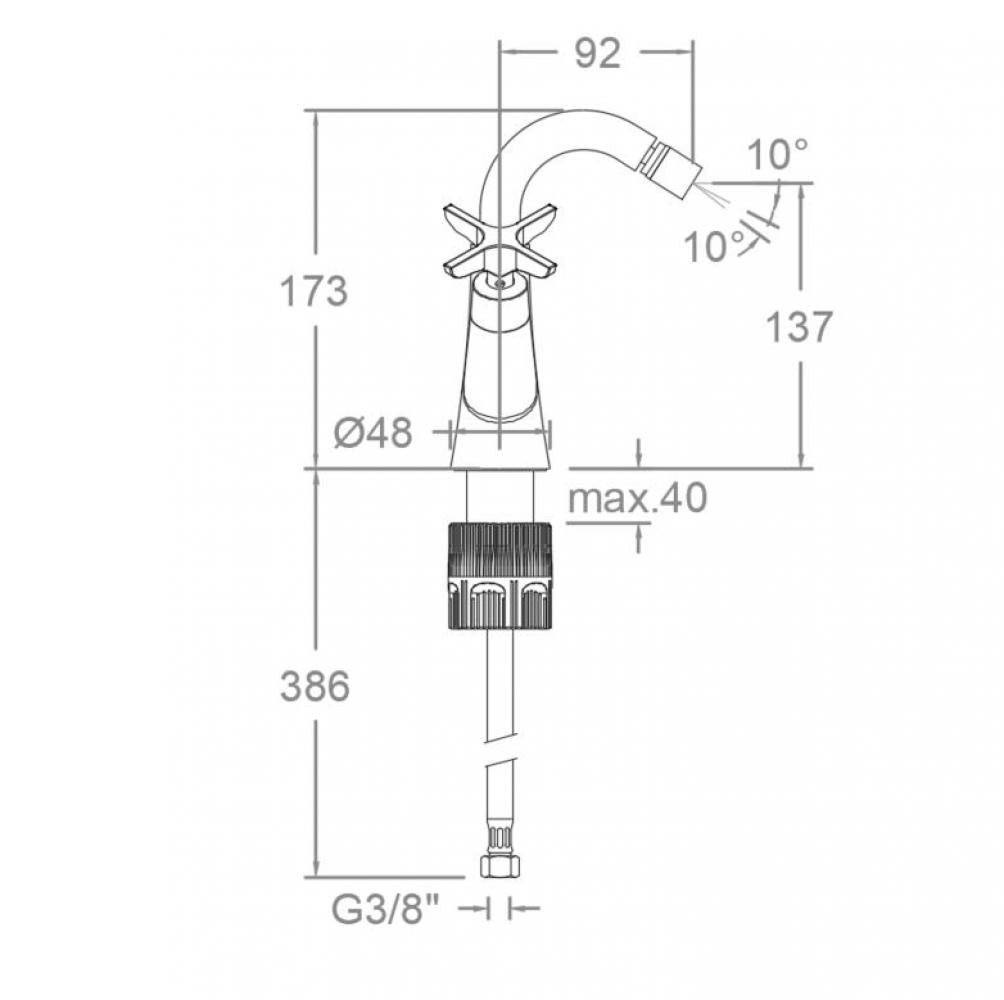 Ramon Soler - Grifo de bidé bimando Adagio 5L oro cepillado - BricoandPool