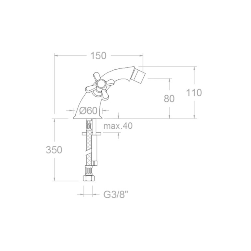 Ramon Soler - Grifo de bidé bimando Gaudí cromo - BricoandPool