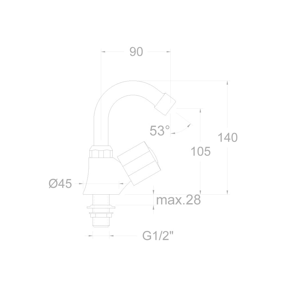 Ramon Soler - Grifo de bidé Eco caño giratorio de tubo 1 agua fría cromo - BricoandPool