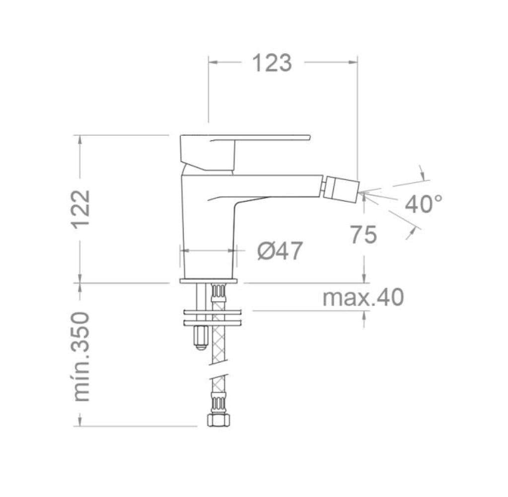 Ramon Soler - Grifo de bidé monomando Alexia grafito - BricoandPool