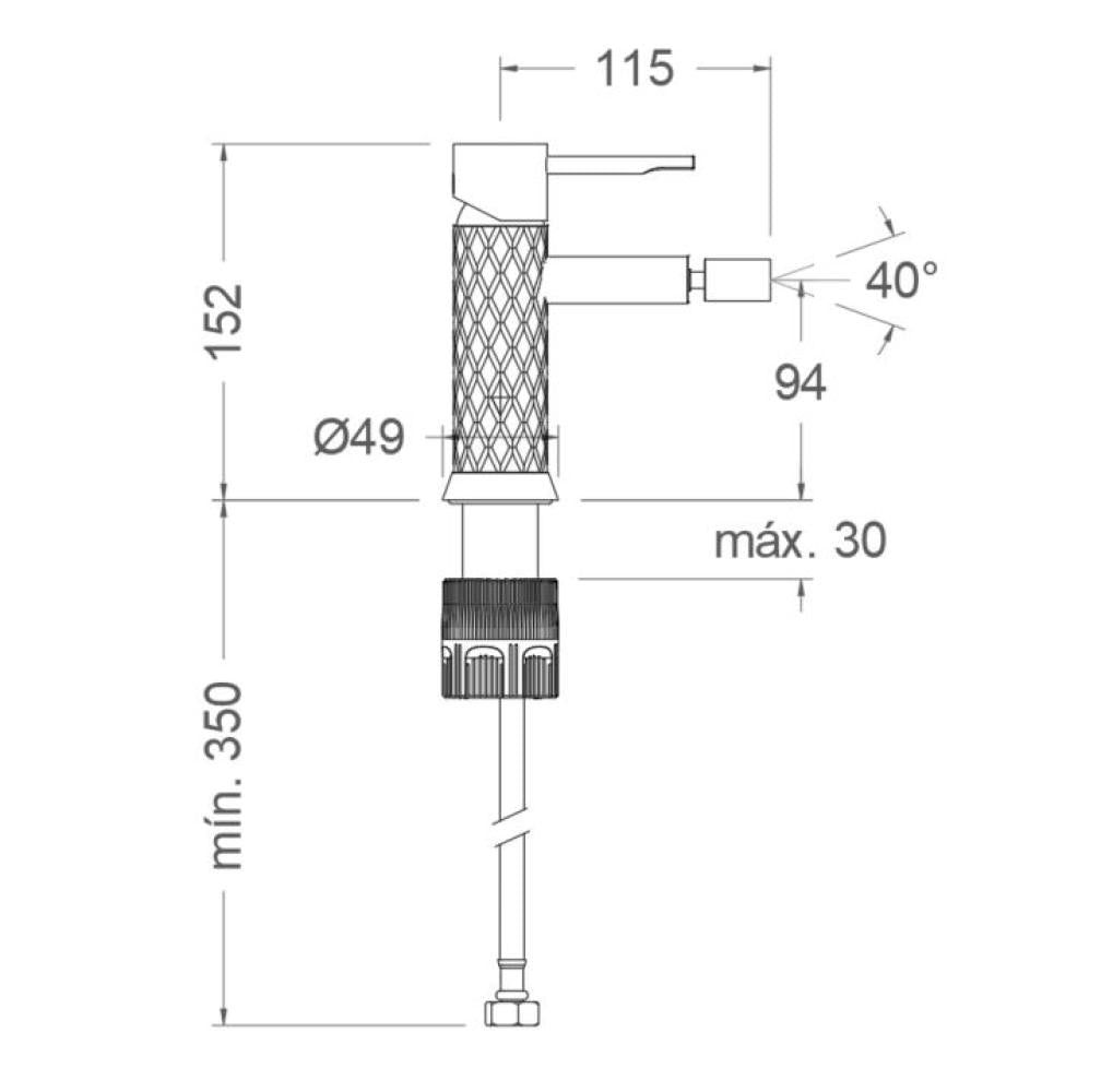 Ramon Soler - Grifo de bidé monomando Odisea Joya oro cepillado - BricoandPool