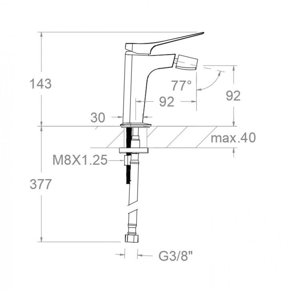 Ramon Soler - Grifo de bidé monomando Prisma grafito - BricoandPool