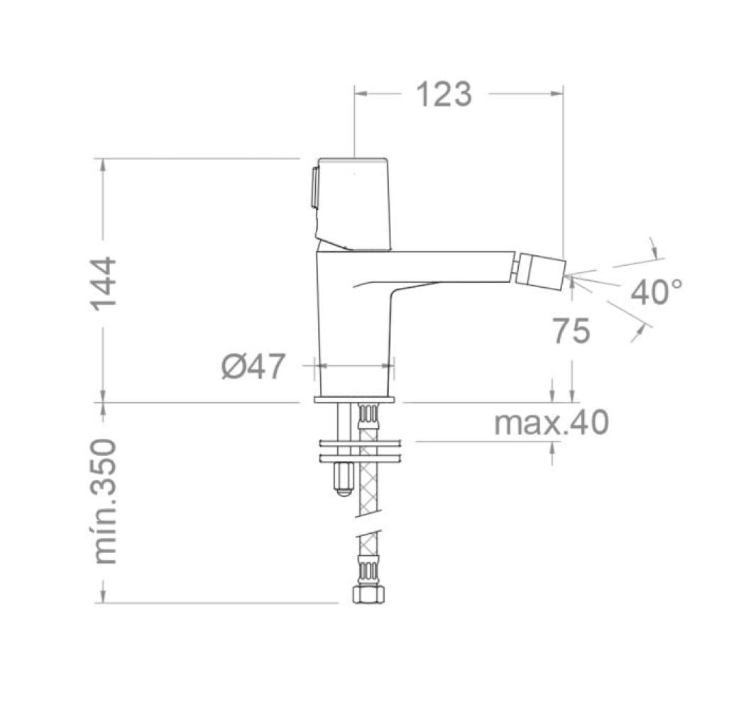 Ramon Soler - Grifo de bidé monomando Tzar oro cepillado - BricoandPool