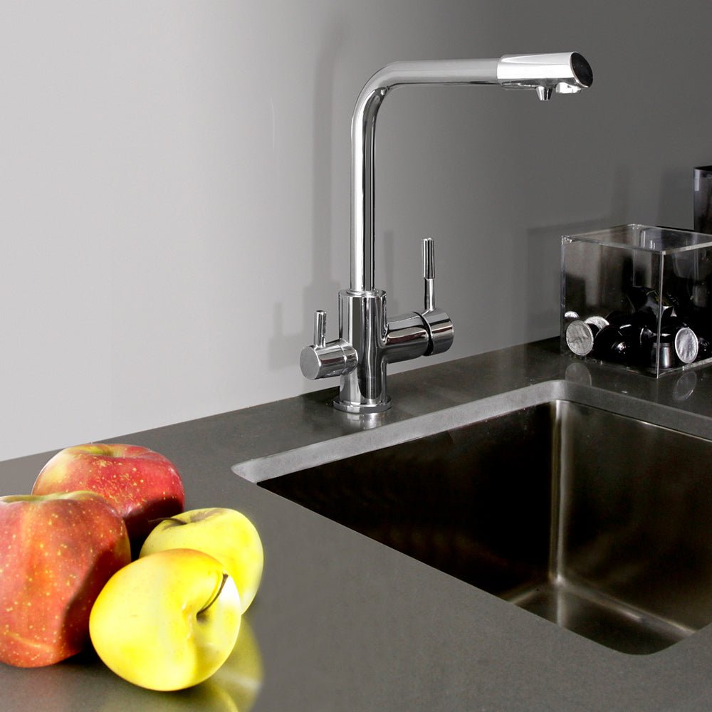 Ramon Soler - Grifo de cocina monomando con caño alto giratorio y circuito para agua purificada cromo - BricoandPool