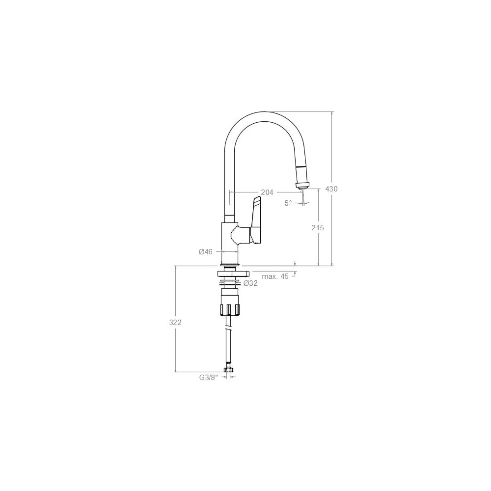Ramon Soler - Grifo de cocina monomando con caño alto metálico 2 jets extraíble cromo - BricoandPool