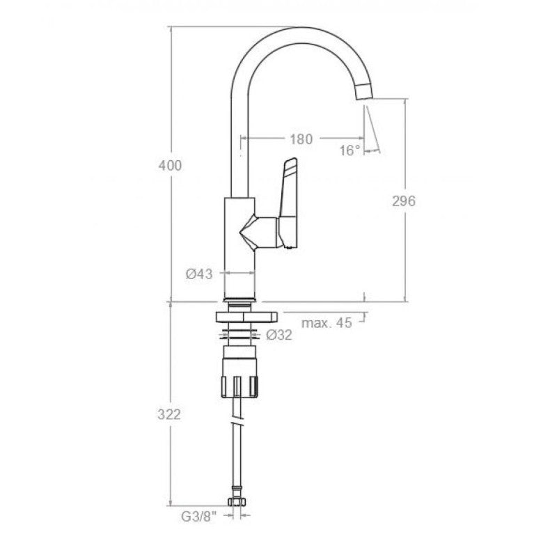 Ramon Soler – Grifo de cocina monomando con caño giratorio cromo - BricoandPool
