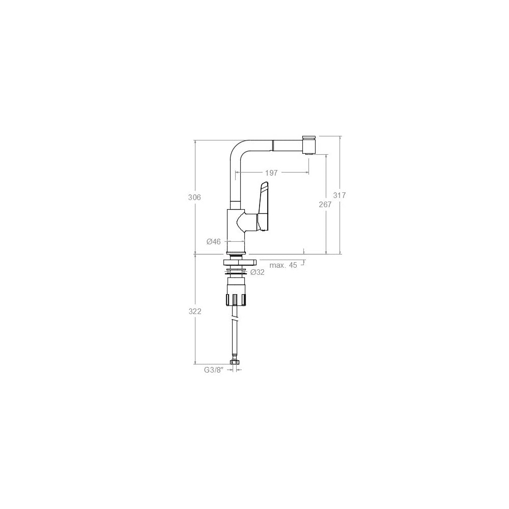 Ramon Soler - Grifo de cocina monomando con ducha extraíble 2 jets cromo - BricoandPool