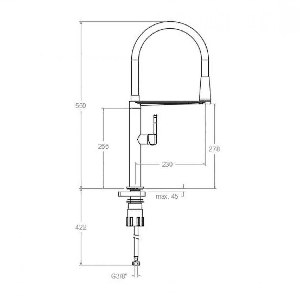 Ramon Soler - Grifo de cocina monomando giratorio y extraíble Kitchen Magnet cobre satinado - BricoandPool