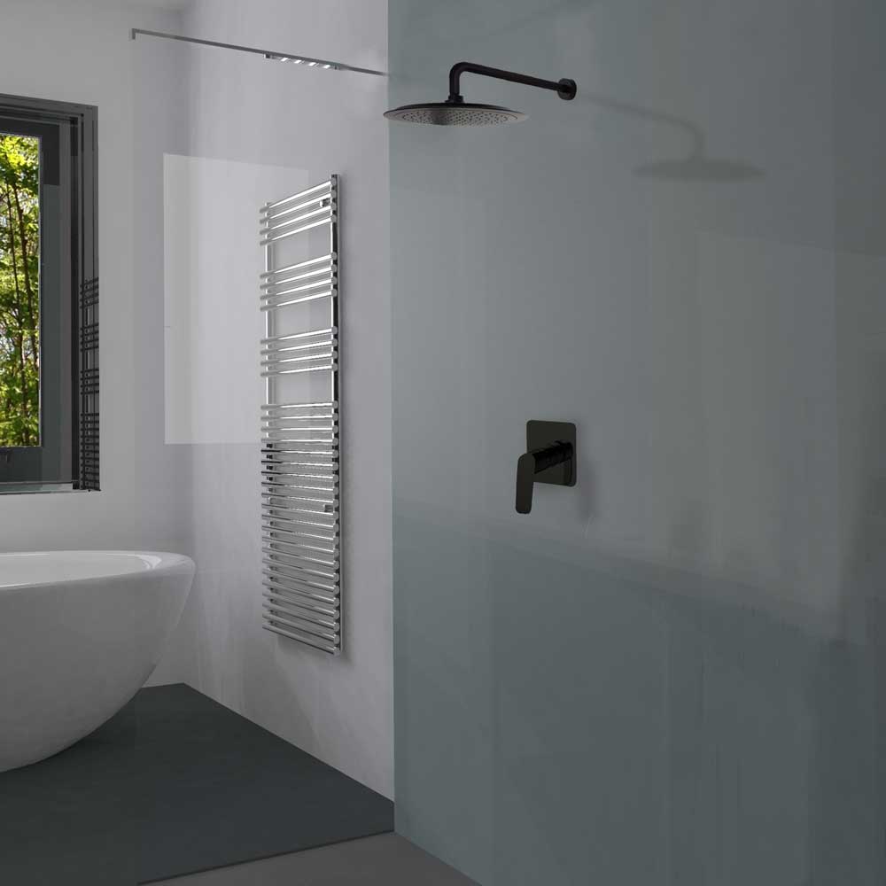 Ramon Soler - Grifo de ducha empotrado monomando 1 vía New Fly negro mate - BricoandPool