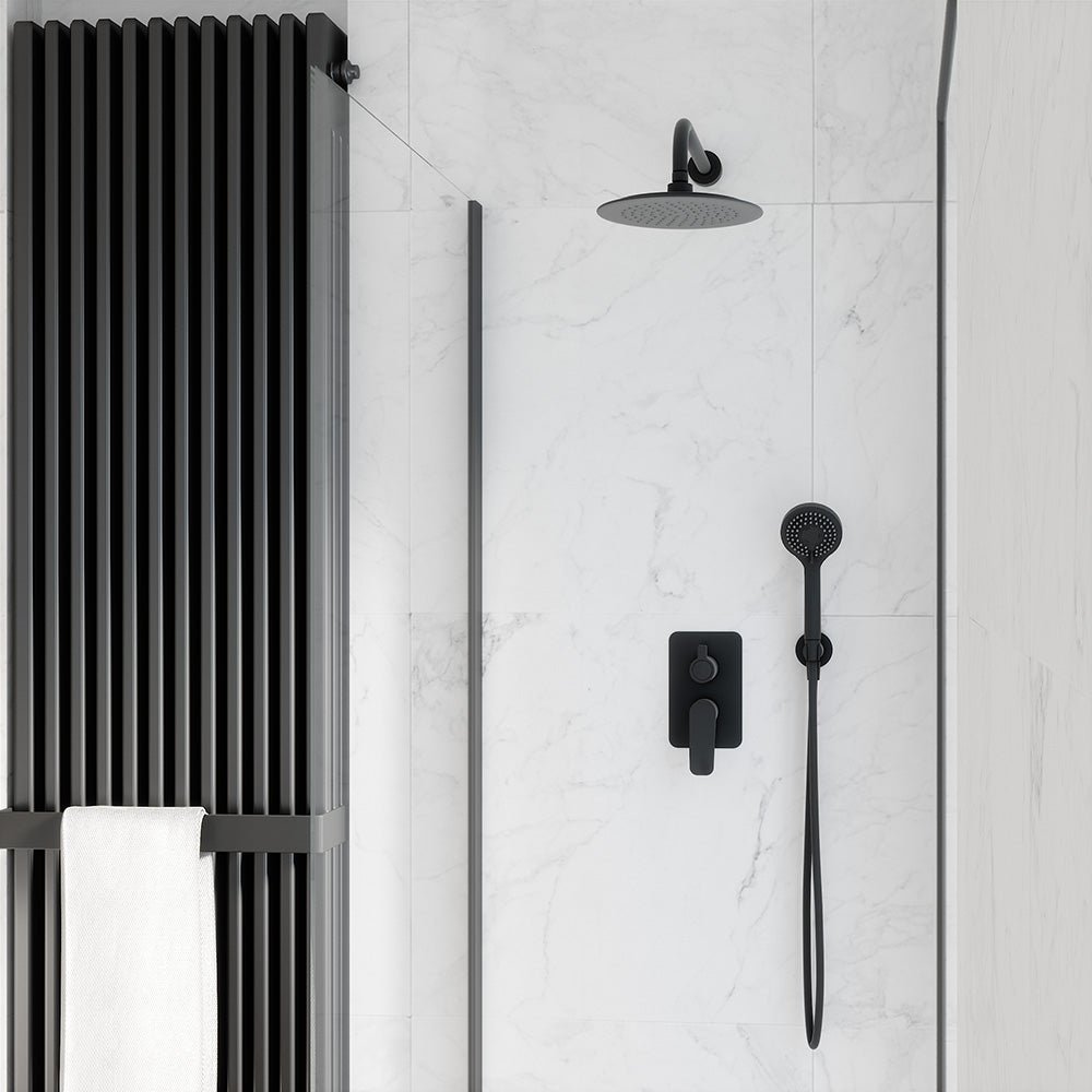 Ramon Soler - Grifo de ducha empotrado monomando 2 vías New Fly negro mate - BricoandPool