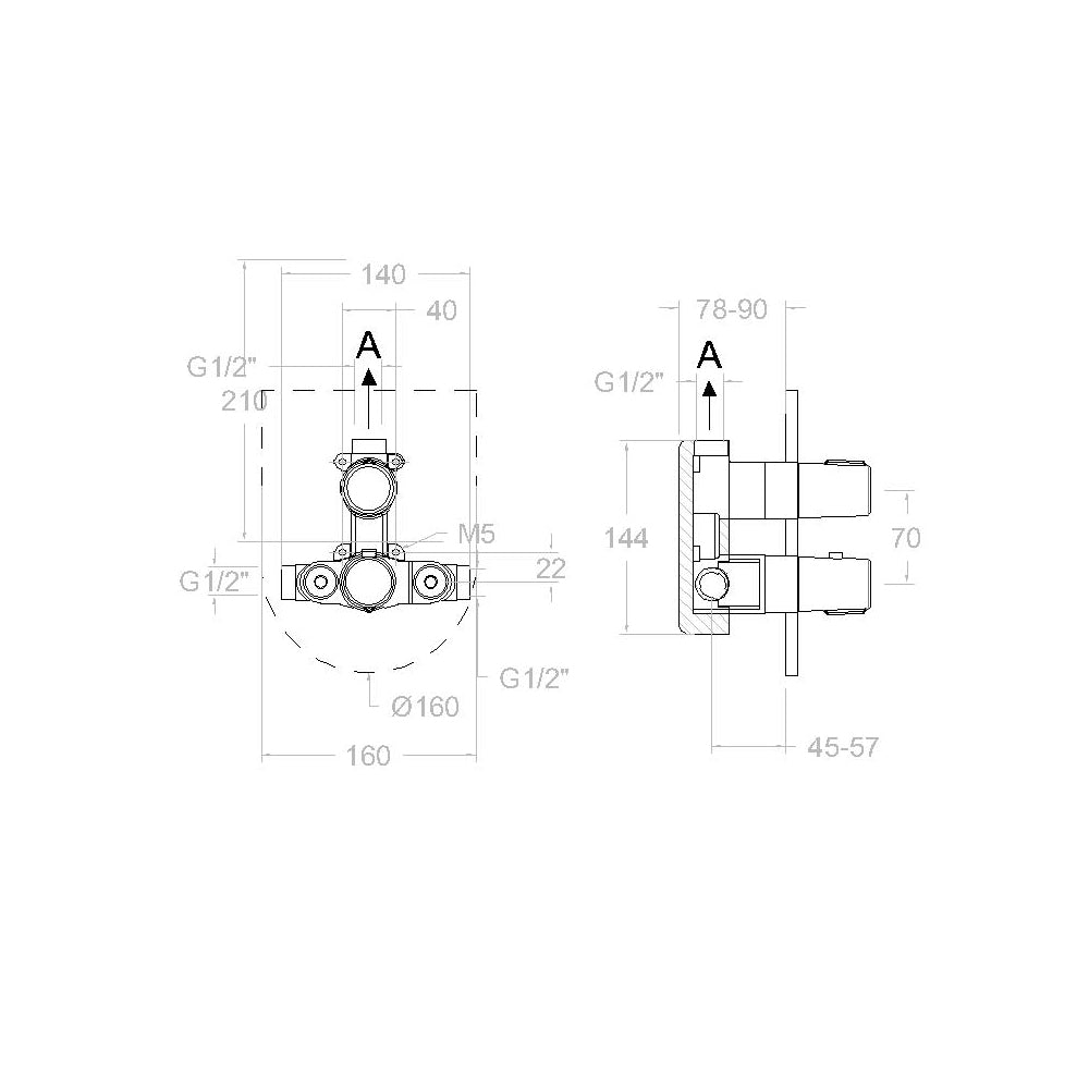 Ramon Soler - Grifo de ducha empotrado termostático 1 vía Tzar con placa metálica níquel cepillado - BricoandPool