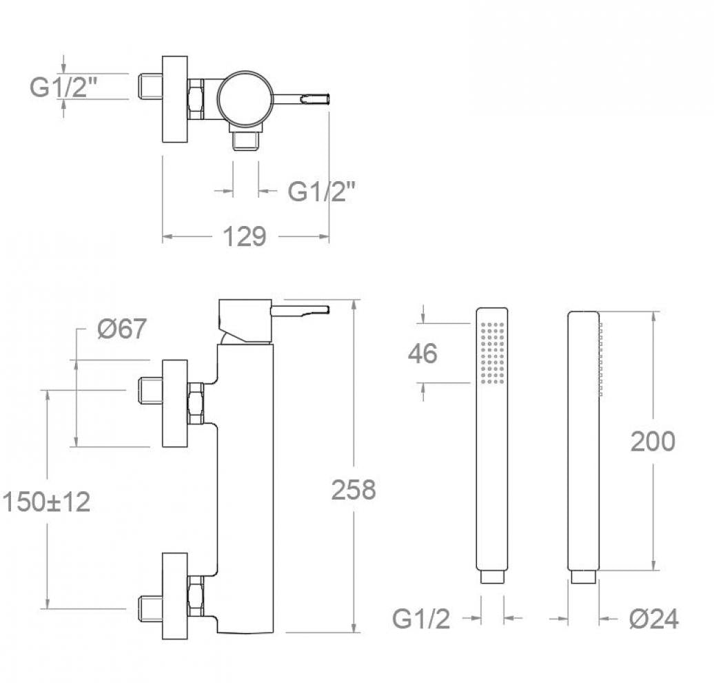 Ramon Soler - Grifo de ducha monomando Odisea con equipo de ducha cromo - BricoandPool