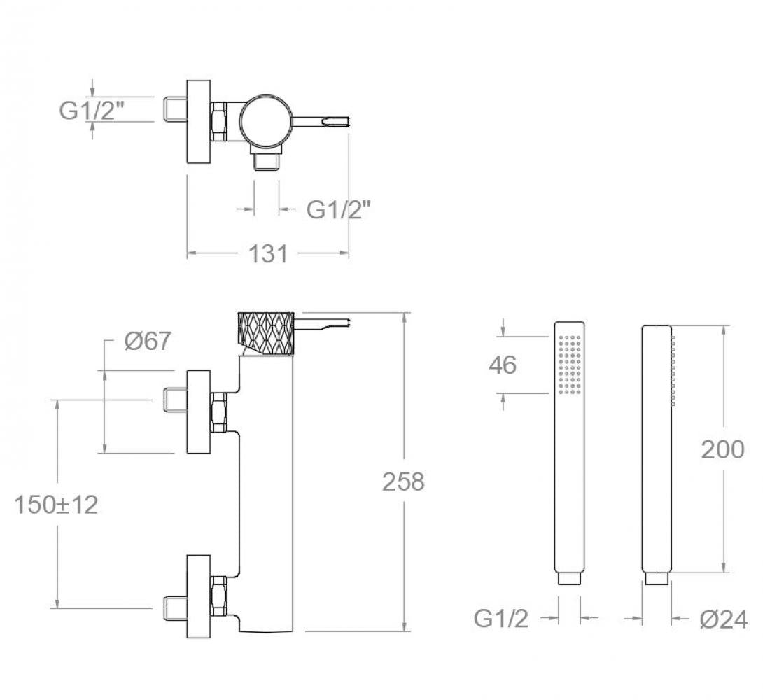 Ramon Soler - Grifo de ducha monomando Odisea Joya con equipo de ducha cromo - BricoandPool