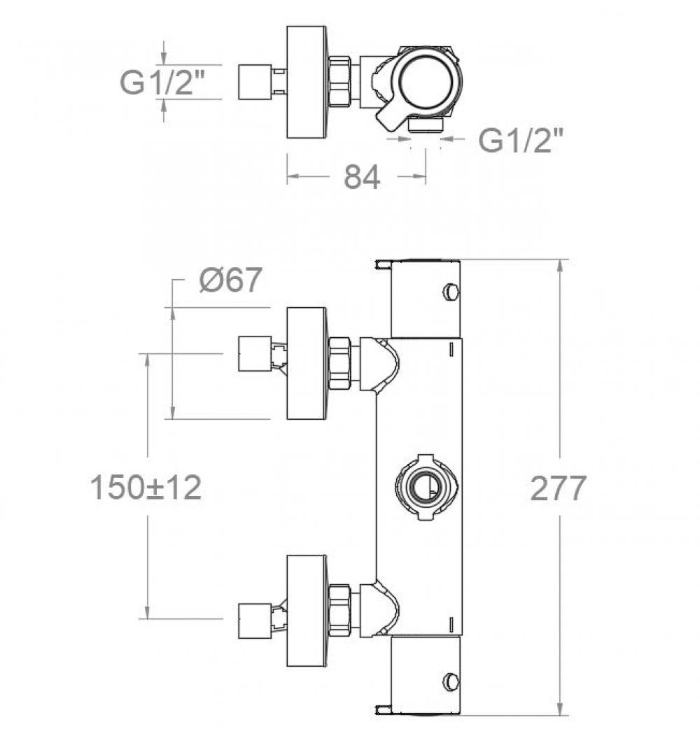 Ramon Soler - Grifo de ducha termostático Blautherm negro mate - BricoandPool